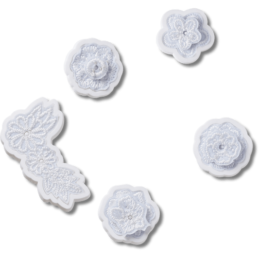 White Elegant Floral 5 Pack Jibbitz™ charms - Crocs sale