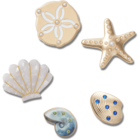 Gold Seashell 5 Pack Jibbitz™ charms - Crocs on sale