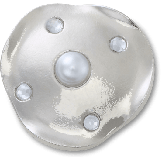 Silver and Pearl Disc Jibbitz™ charms - Crocs US