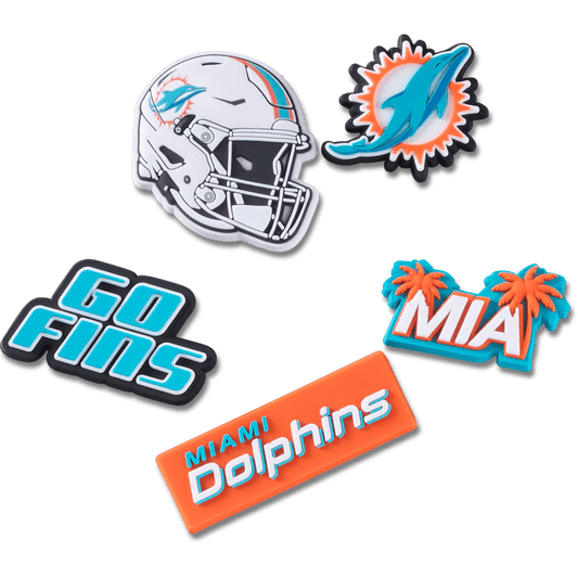 NFL Miami Dolphins 5 Pack Jibbitz Shoe Charm - Crocs on sale