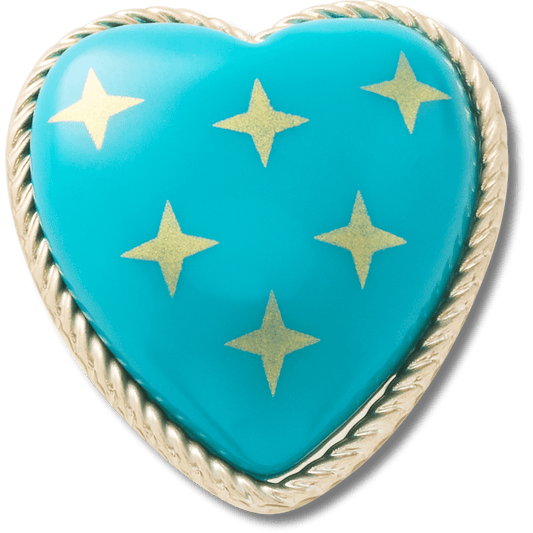 Turquoise and Gold Heart Jibbitz™ charms - Crocs outlet