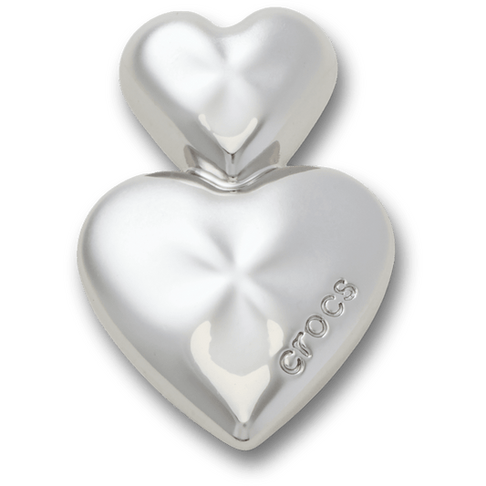 Silver Double Heart Jibbitz™ charms - Crocs for sale