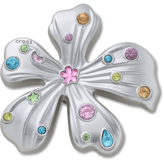 Silver Meta Gem Flower Jibbitz™ charms - Crocs discount