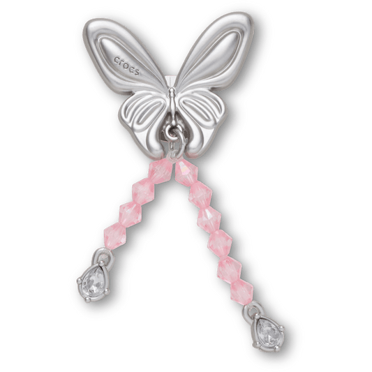 Silver Beaded Meta Butterfly Jibbitz™ charms - Crocs US