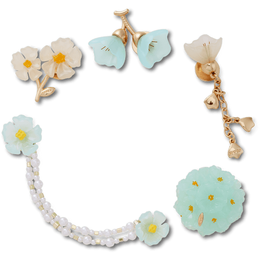 Blue Dainty Floral 5 Pack Jibbitz™ charms - Crocs sale