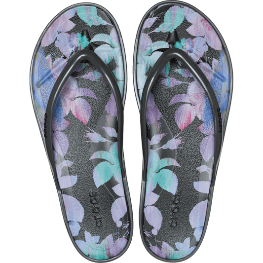 Miami Round Toe Dark Floral Flip - Crocs sale